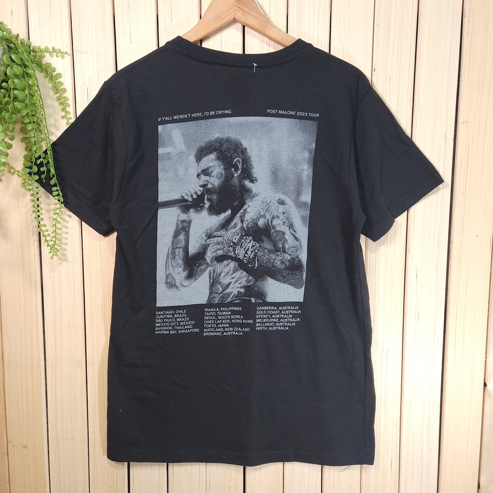 Post Malone, Graphic T Shirt Austin 2023. Black Tee